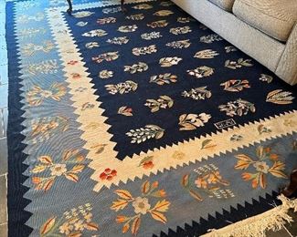 1940's Handwoven Indian Dhurrie Kilim Carpe