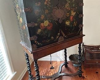 Fine Painted Japanese chest on stand