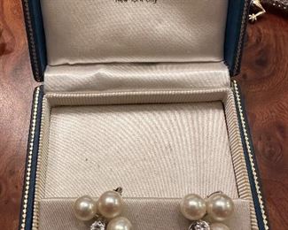 Pearls and Diamonds earrings 