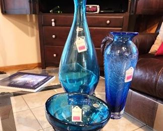 Large selection of gorgeous Blenko art glass to choose from