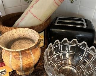 vintage cookie sheet and toaster
