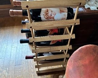 collectible Marilyn Monroe and wine rack