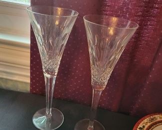 Pair of Waterford crystal Celebration Joy flutes