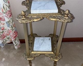 Metal/Marble Plant Stand