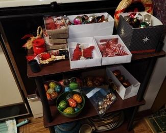 vintage paper mache Christmas & Easter from Germany, also vintage ornaments