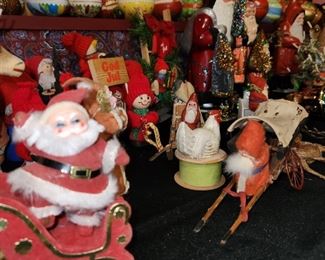 vintage paper mache Christmas & Easter from Germany, also vintage ornaments