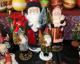 vintage paper mache Christmas & Easter from Germany, also vintage ornaments