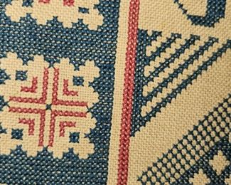 vintage Scandinavian Cross Stitch Folk Art Needlepoint Tapestry Grenfell detail