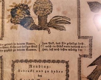 antique German family tree detail