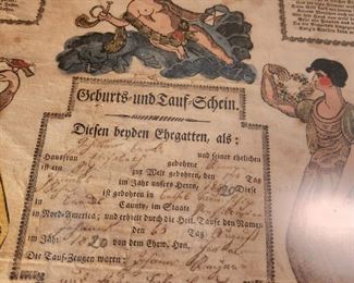 antique German family tree detail 