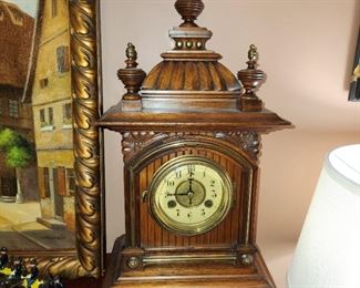Pair of antique German mantle clocks by Junghans