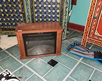 smaller, shin-high electric fireplace