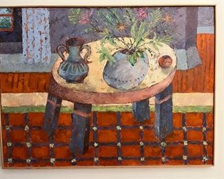 Still Life with Table, by Norman Baugher, 30" x 40", acrylic on canvas