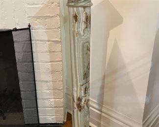 antique solid green onyx pedestal pillar