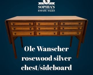 Mid century modern rosewood sideboard by Ole Wanscher, dated 1948