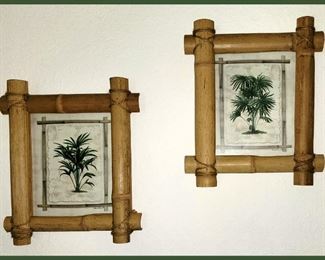 Pretty Tropical Bamboo Frames with Palm Trees 