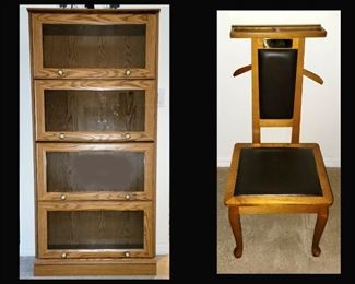 Barrister Bookcase and Valet with Storage Under the Seat 