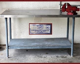 Duke Manufacturing Stainless Table and Columbian Vice