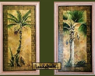 Pair of Large Framed Palm Tree Giclées 