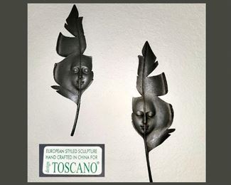 Toscano Leaves with Faces Wall Plaques 
