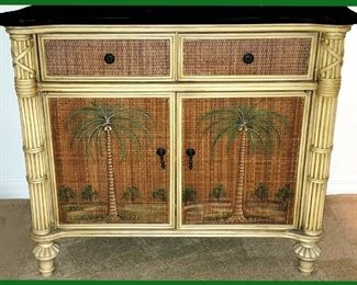 Very Attractive Tropical Cabinet with Palm Trees 