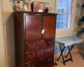 Link Taylor Mahogany Chest with 4 Drawers and Wired Cabinet