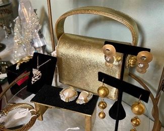 Gold evening bag