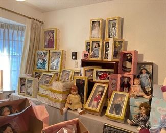 Other side showing most of the Effanbee doll doll collection