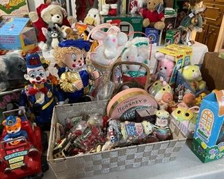 Lots of Easter, Hershey's collectables, Clowns
