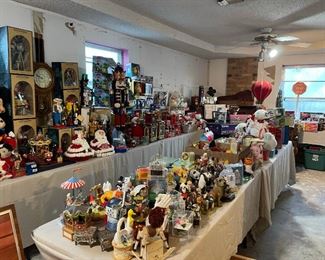 Looking into the toy and seasonal room Collection of music boxes, and Avon collectables and so much more!