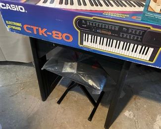 Stand and stool for keyboard