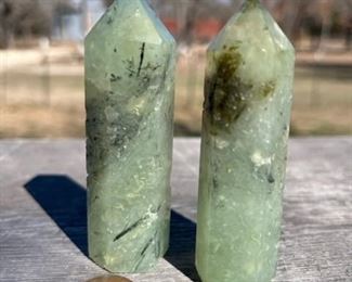 Prehnite with Black Tourmaline
