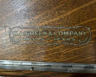 Made by W.A. Green and Company Dallas Texas