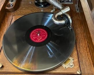 Turn table with one of the many records