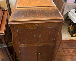 The cabinet with top and doors closed