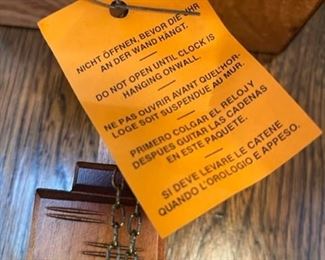 The German Cuckoo Clock still with packing, weights not attached