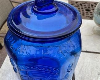Cobalt Blue Mr. Peanut jar