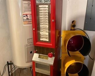 Vintage Cookie Shack vending machine next to the traffic light.