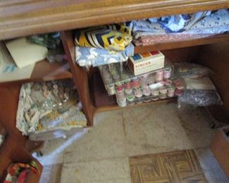 Sewing supplies and vintage/antique fabric