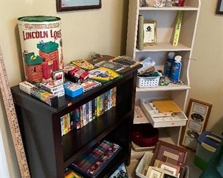 Lincoln Logs,  Cards, Games and More! and Bookcases and Framed Print