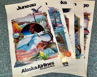 JMFO629 Vintage Alaska Airlines Advertizment Posters