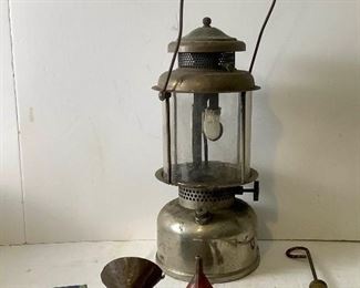 JMFO729 Vintage Coleman Lantern And Attachments
