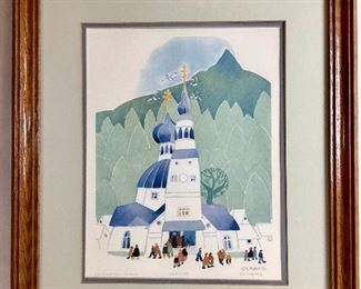JMFO920 Rie Munoz Cathedral, Sitka Signed Print