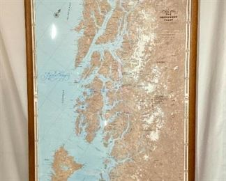JMFO935 5 ft Northwest Coast, Framed Map