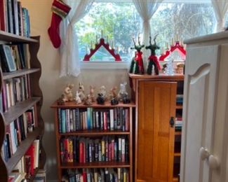 Books and holiday decor 
