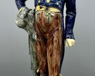 Ornate 18th Century Figurines with Marble Stands