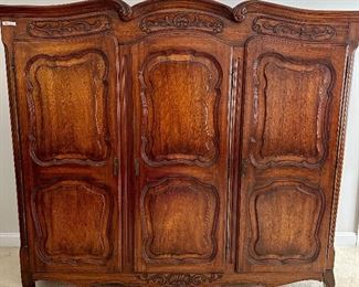 Antique 1870's Triple Wardrobe with Custom Made and removable Drawers