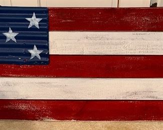 Rustic Wood Flag Wall Hanging