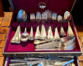 Huge Set of Christofle Silverware made for Air France.