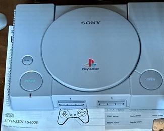 Playstation 1 Game Console and 2 Controllers